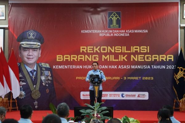 Menjadi Tuan Rumah, Kanwil kemenkumham Sumbar Sambut Sekretaris Jenderal Kemenkumham RI dalam Rekonsiliasi BMN Regional Sumatera Wilayah II TA 2023