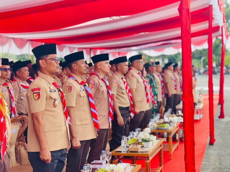 Lapas Terbuka Pasaman Hadiri Apel Besar Hari Pramuka di Lapangan Kantor Bupati Pasaman Barat